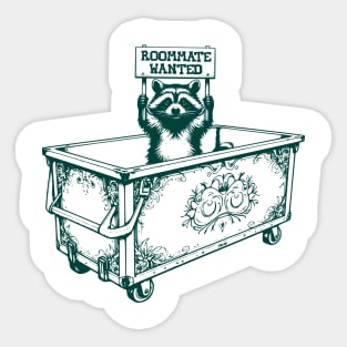 Vintage Raccoon In Dumpster funny silly design Sticker